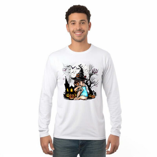 French Bulldog Witch Halloween Shirt Funny Pumpkin Dog Halloween Graphic Tee Shirt Apparel