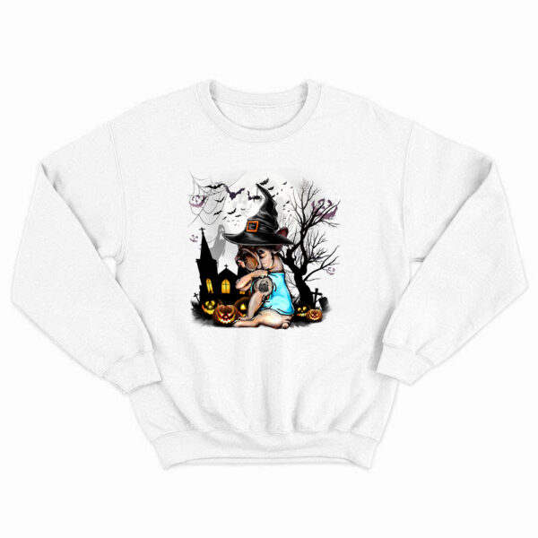 French Bulldog Witch Halloween Shirt Funny Pumpkin Dog Halloween Graphic Tee Shirt Apparel