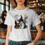 French Bulldog Witch Halloween Shirt Funny Pumpkin Dog Halloween Graphic Tee Shirt Apparel