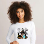 French Bulldog Witch Halloween Shirt Funny Pumpkin Dog Halloween Graphic Tee Shirt Apparel